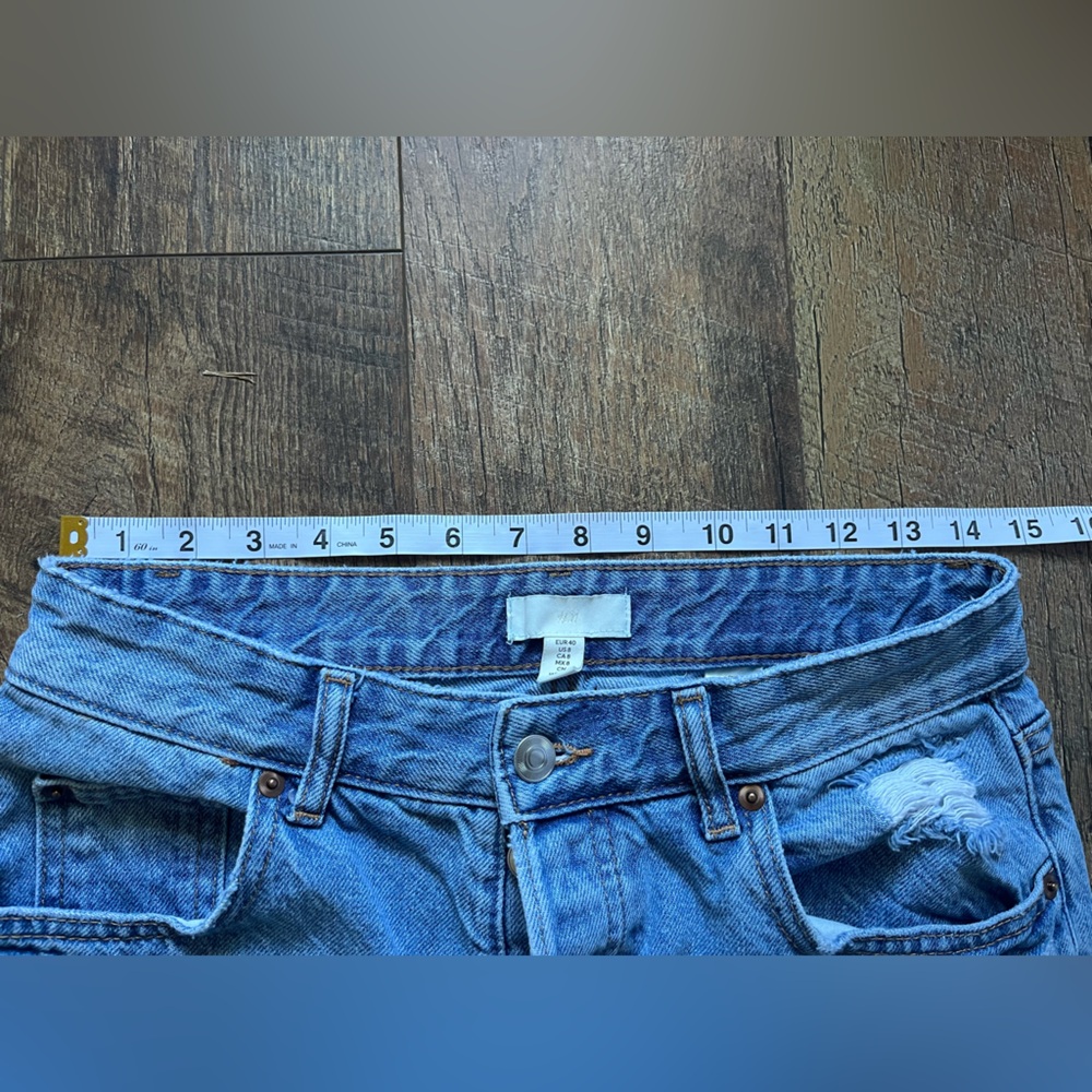 H&M High-Rise Light Blue Button-Fly Straight Jeans 8x26 - Picture 5 of 13